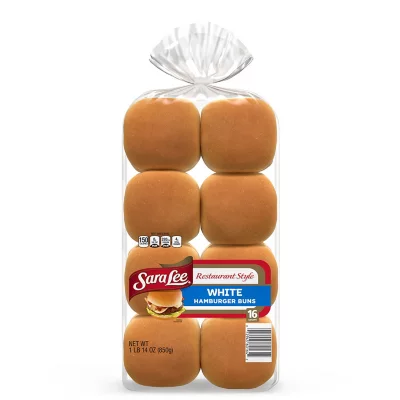Sara Lee Restaurant Style White Hamburger Buns (28 oz., 16 ct.)