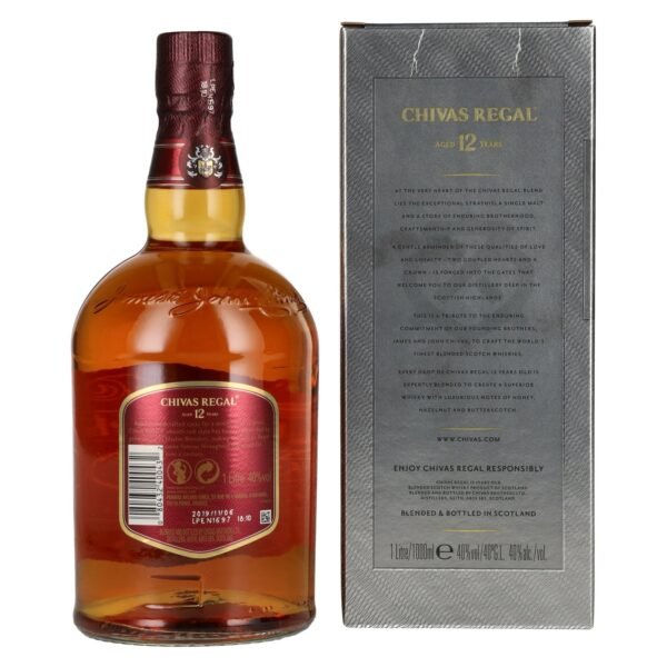 Chivas Regal 12 Year Old Blended Scotch Whisky 40% ABV 1l in a gift box
