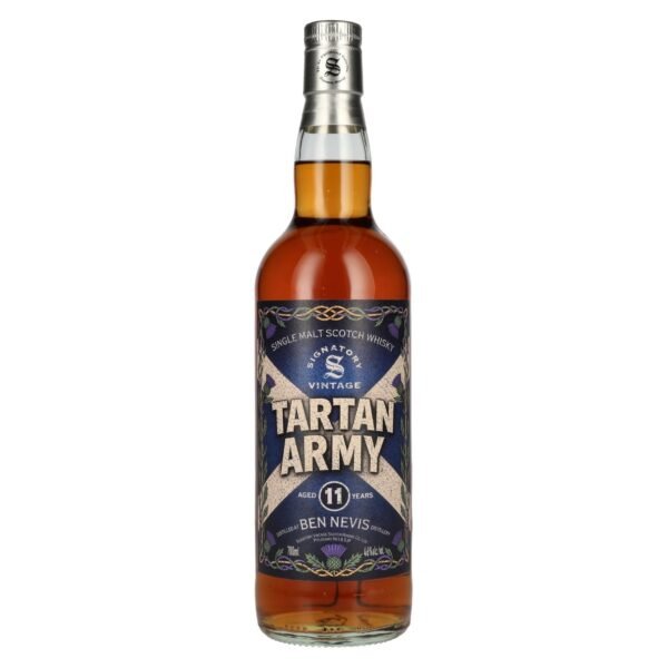 Signatory Vintage Ben Nevis 11 Years Old TARTAN ARMY Highland Single Malt Scotch Whisky 46% ABV 0.7l