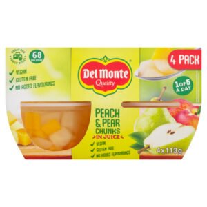 DEL MONTE PEACH & PEAR CHUNKS IN JUICE 4PK 452G