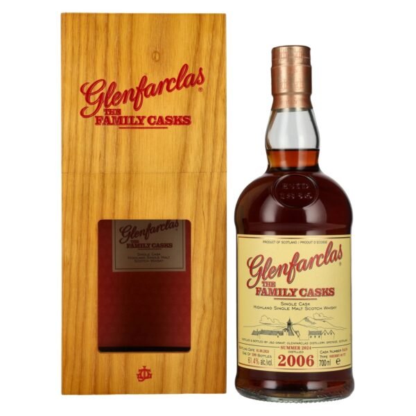 Glenfarclas THE FAMILY CASKS Single Cask SUMMER 2024 Sherry Butt #3418 2006 61,4% Vol. 0,7l in wooden box