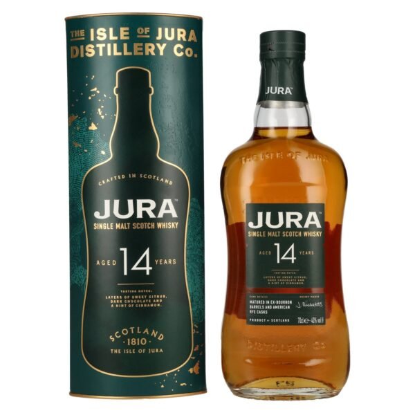Jura 14 Years Old American Rye Cask Single Malt Scotch Whisky 40% Vol. 0,7l in gift box