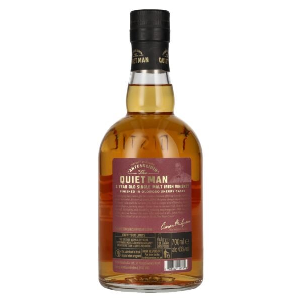 The Quiet Man Irish Whiskey AN FEAR CIUIN 8 Year Old SHERRY CASK Single Malt Irish Whiskey 43% vol. 0.7 l