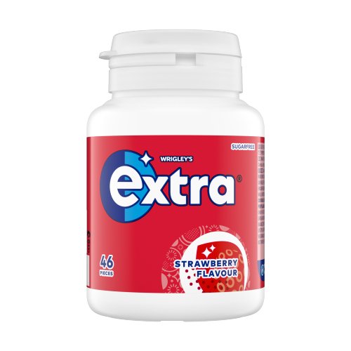 EXTRA STRAWBERRY SUGAR FREE BOTTLE 46PC 64G