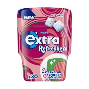 EXTRA RASPBERRY WATERMELON SUGAR FREE REFRESHERS BOTTLE 30PC 67G