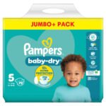 PAMPERS BABY DRY NAPPIES SIZE 5 JUMBO 72PK
