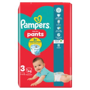 PAMPERS BABY DRY NAPPY PANTS SIZE 3 JUMBO 44PK