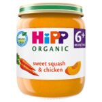 HIPP ORGANIC SWEET SQUASH CHICKEN BABY FOOD JAR 6+ MONTHS 125G