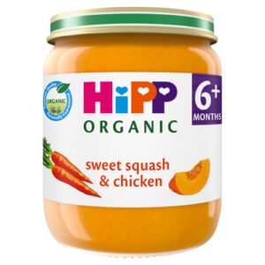HIPP ORGANIC SWEET SQUASH CHICKEN BABY FOOD JAR 6+ MONTHS 125G