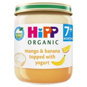 HIPP ORGANIC MANGO & BANANA TOPPED WITH YOGURT BABY FOOD JAR 7+ MONTHS 160G
