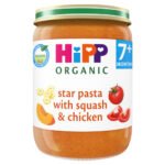 HIPP ORGANIC STAR PASTA WITH SQUASH CHICKEN BABY FOOD JAR 7+ MONTHS 190G