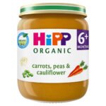 HIPP ORGANIC CARROTS PEAS CAULIFLOWER BABY FOOD JAR 4+ MONTHS 125G