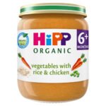 HIPP ORGANIC VEGETABLES WITH RICE & CHICKEN BABY FOOD JAR 6+ MONTHS 125G