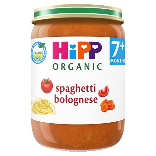 HIPP ORGANIC SPAGHETTI BOLOGNESE BABY FOOD JAR 7+ MONTHS 190G