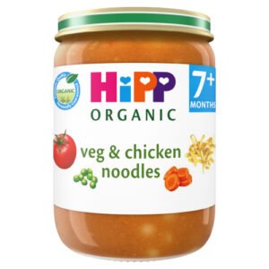 HIPP ORGANIC VEG & CHICKEN NOODLES BABY FOOD JAR 7+ MONTHS 190G