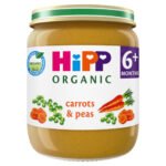 HIPP ORGANIC CARROTS & PEAS BABY FOOD JAR 4+ MONTHS 125G