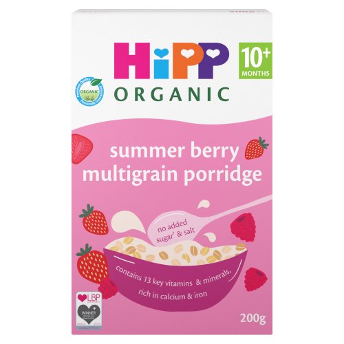 HIPP ORGANIC SUMMER BERRY MULTIGRAIN PORRIDGE 10+ MONTHS 200G