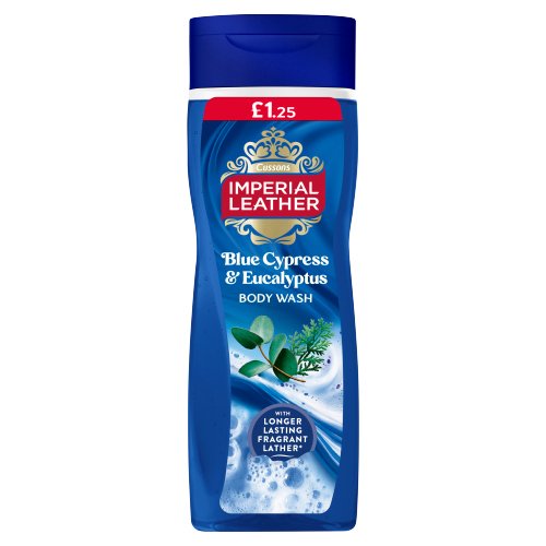 IMPERIAL LEATHER BODYWASH BLUE CYPRESS & EUC PMP £1.29 235ML