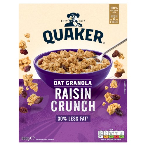 QUAKER OAT RAISIN GRANOLA CEREAL 10X 500G