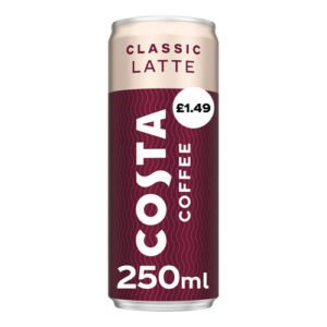 COSTA COFFEE LATTE CAN PMP £1.49 250ML