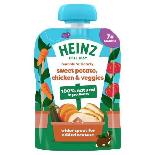 HEINZ SWEET POTATO, CHICKEN & VEGGIES POUCH 7+M 130G