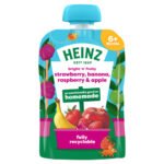 HEINZ STRAWBERRY, BANANA, RASPBERRY & APPLE FRUIT POUCH 100G