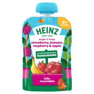 HEINZ STRAWBERRY, BANANA, RASPBERRY & APPLE FRUIT POUCH 100G