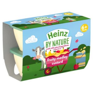 HEINZ FRUITY MEDLEY CUSTARD POT 4PK 100G