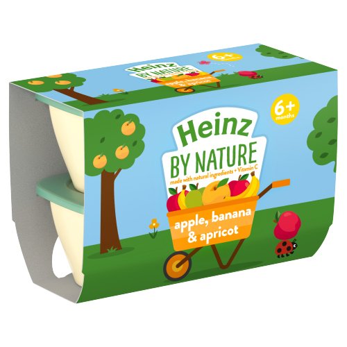HEINZ APPLE BANANA & APRICOT 4PK 100G