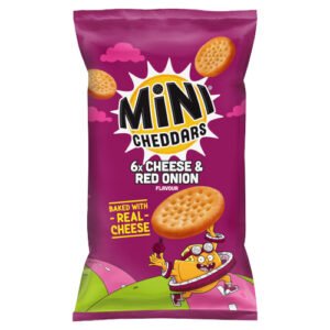 JACOB'S MINI CHEDDARS CHEDDAR & RED ONION BAKED SNACKS 6PK 138G