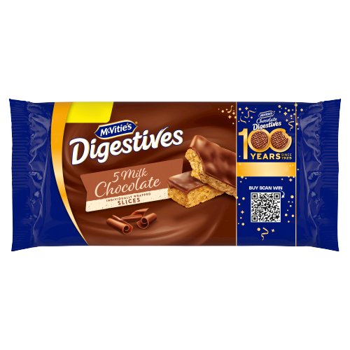 MCVITIE'S DIGESTIVE MILK CHOCOLATE SLICES CAKE BARS PMP £1.49 5PK 114.1G