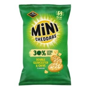 JACOB'S MINI CHEDDARS 30% LESS FAT DOUBLE GLOUCESTER & CHIVE SNACKS 115G