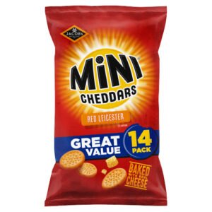 JACOB'S MINI CHEDDARS RED LEICESTER BAKED 6X 14PK 322G
