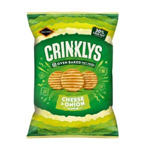 JACOB'S CRINKLYS CHEESE & ONION BAKED SNACKS SHARE BAG, 150G