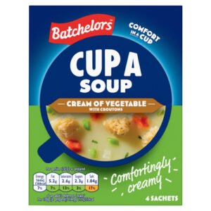BATCHELORS CUP A SOUP CREAM OF VEGETABLE WITH CROUTONS 4 SACHETS 122G