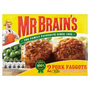 MR BRAIN'S 2 PORK FAGGOTS IN WEST COUNTRY SAUCE 222G