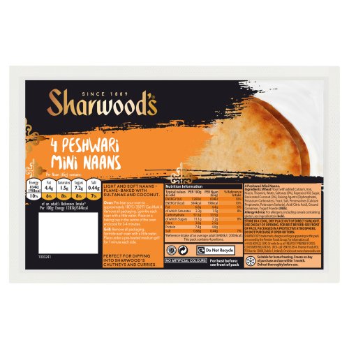 SHARWOOD'S 4 PESHWARI MINI NAANS 260G