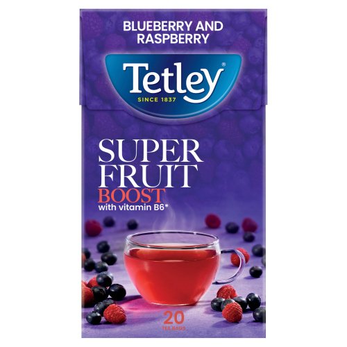 TETLEY SUPER FRUITS BOOST BLUEBERRY & RASPBERRY 20S 2G