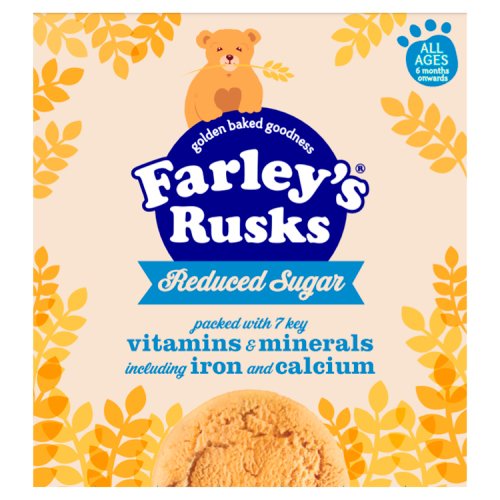FARLEY'S RUSKS REDUCED SUGAR ALL AGES 6+M ONWARDS 300G