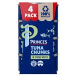 PRINCES TUNA CHUNKS 4PK SPRINGWATER 145G