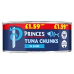PRINCES TUNA CHUNKS IN BRINE PMP £1.59 145G