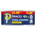PRINCES TUNA CHUNKS IN SUNFLOWER OIL PMP £1.59 145G