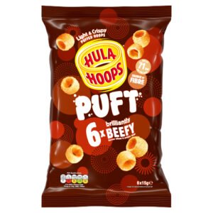 HULA HOOPS PUFT BEEF GRILLED CRISPS 6PK 15G