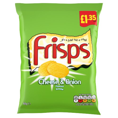 FRISPS CHEESE & ONION CRISPS PMP £1.35 60G