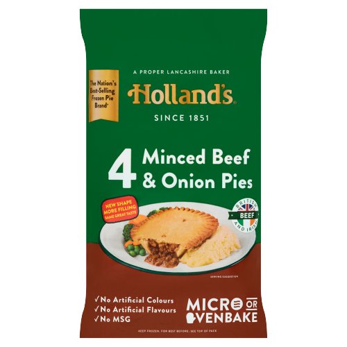 HOLLAND'S 4 MINCED BEEF AND ONION PIES 4PK