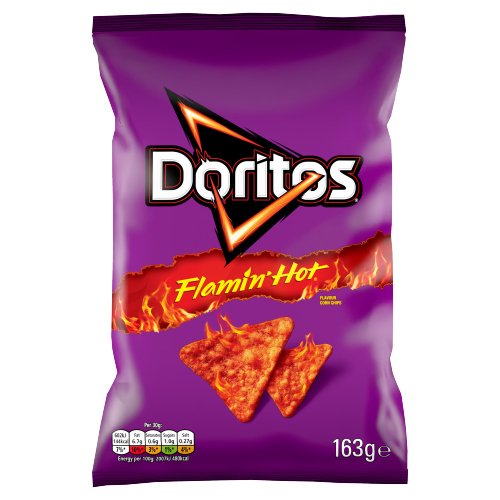 DORITOS EXTRA FLAMIN' HOT SHARING BAG CRISPS 163G