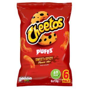 CHEETOS PUFFS SWEET & SPICY FLAMIN' HOT CRISPS 6PK 13G