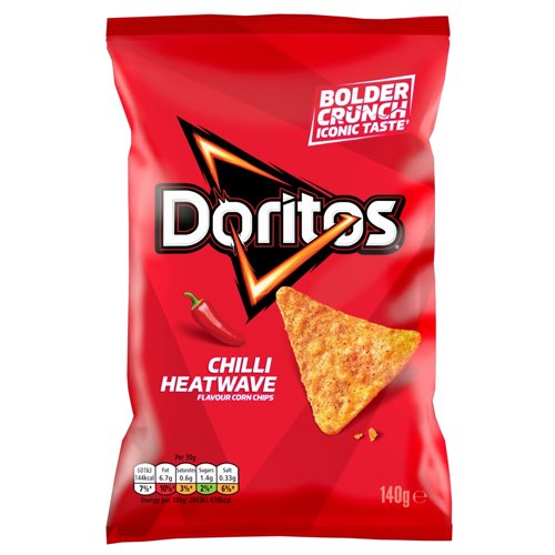 DORITOS CHILLI HEATWAVE TORTILLA CHIPS SHARING BAG CRISPS 140G