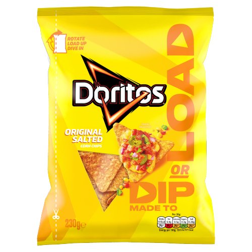 DORITOS DIP OR LOAD SALTED TORTILLA CHIPS SHARING CRISPS 230G