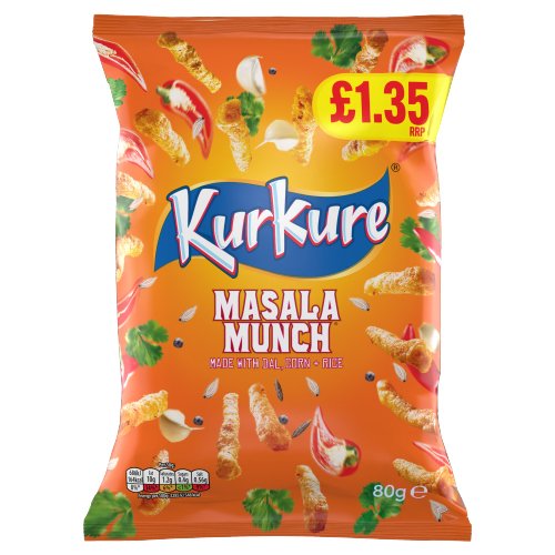 KURKURE CHILLI CHATKA SHARING SNACKS CRISPS PMP £1.35 80G